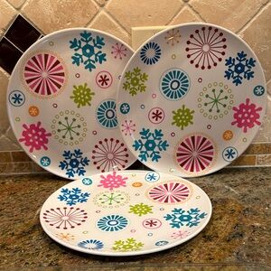 Set of 3 Target holiday melamine dinner plates